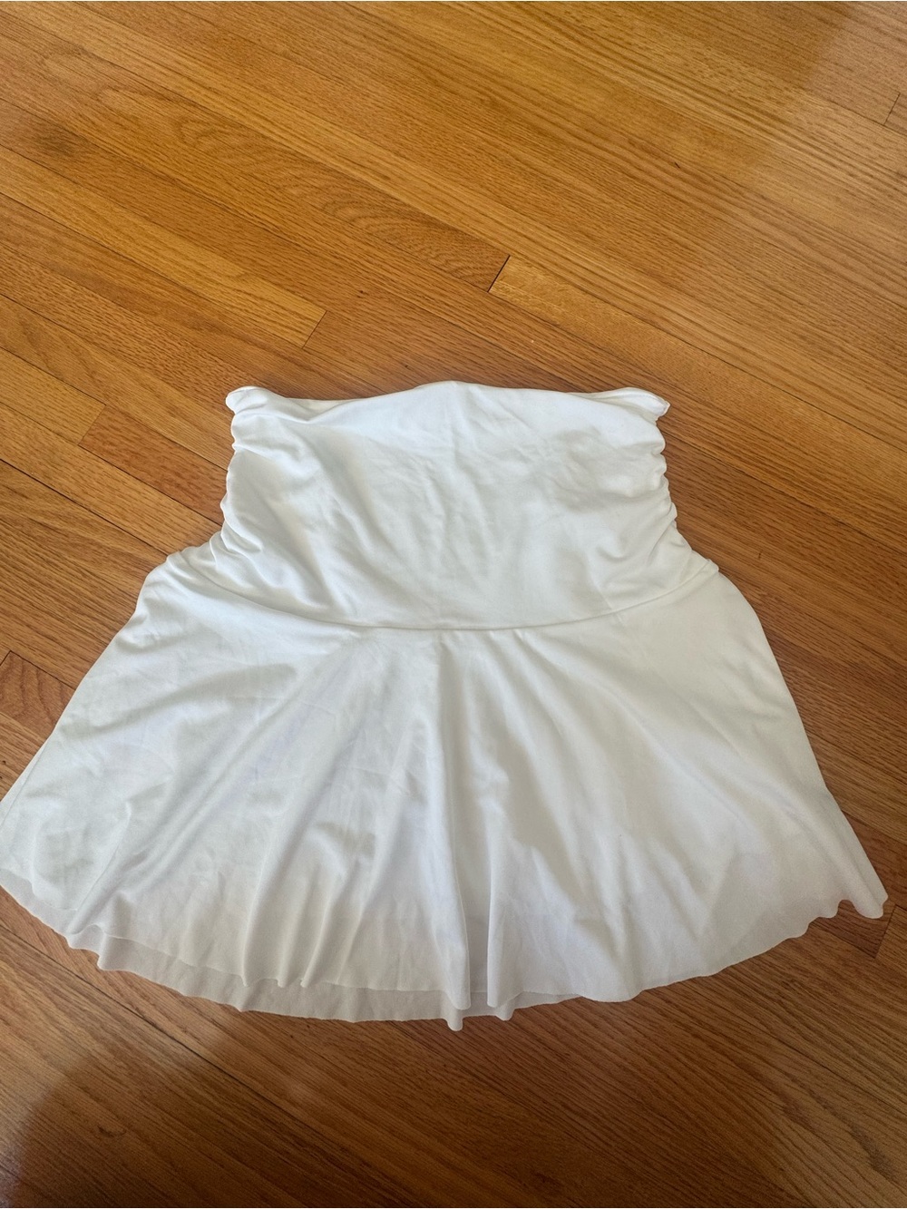 Strapless White Skater skirt